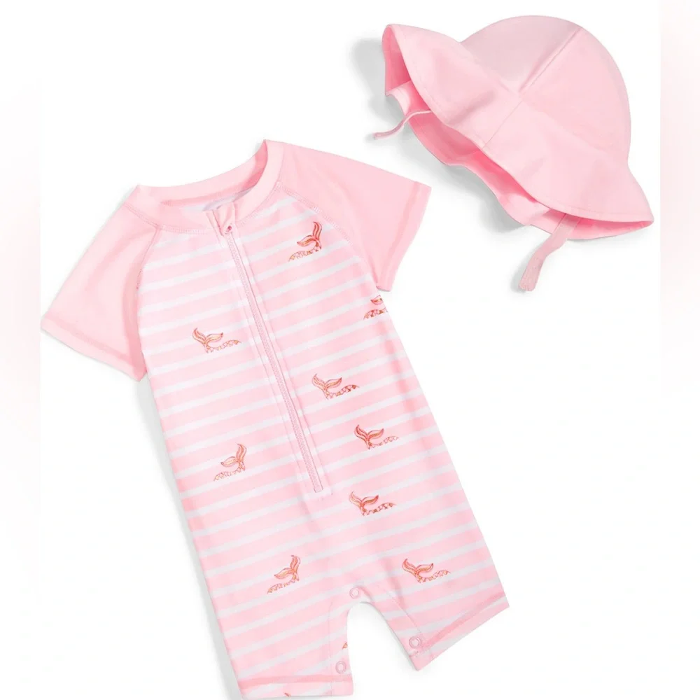 COPY - First Impressions Baby Girl Mermaid Rash-guard & Hat. 18 months